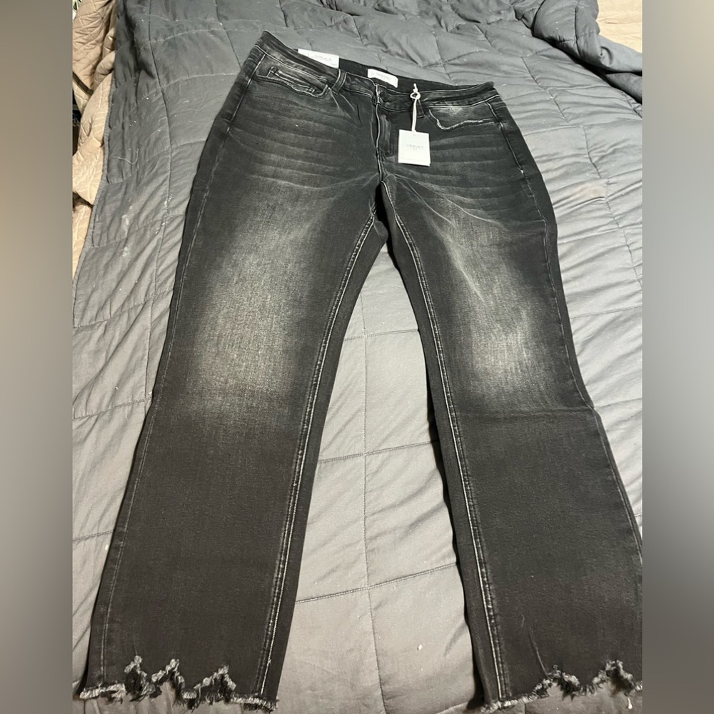Flying Monkey Vervet Demin, Black shark bite hem, size 14 and 16 $60